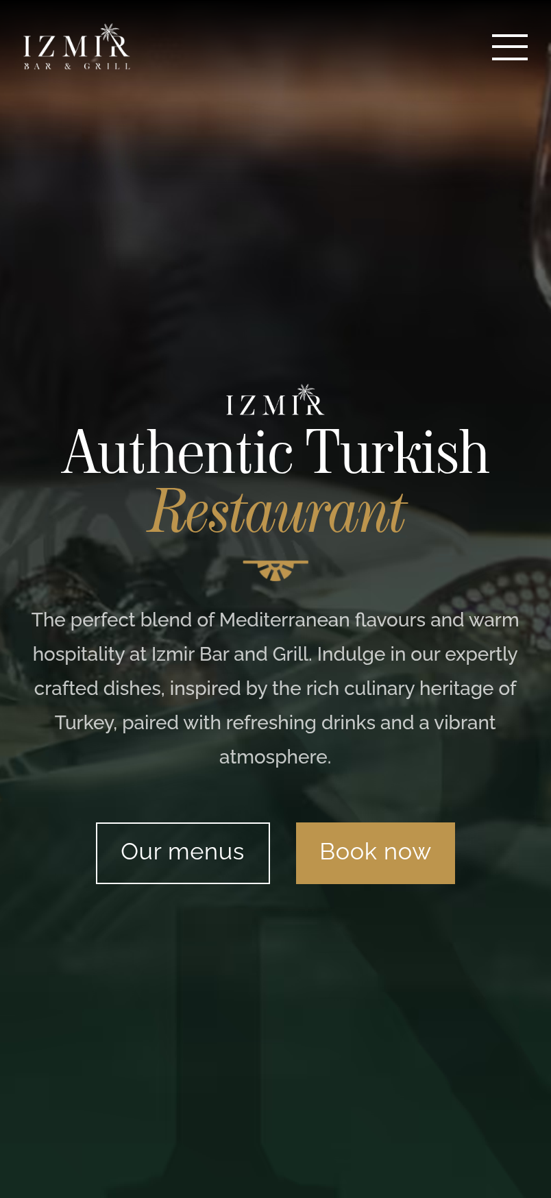 Izmir Bar & Grill mobile redesign
